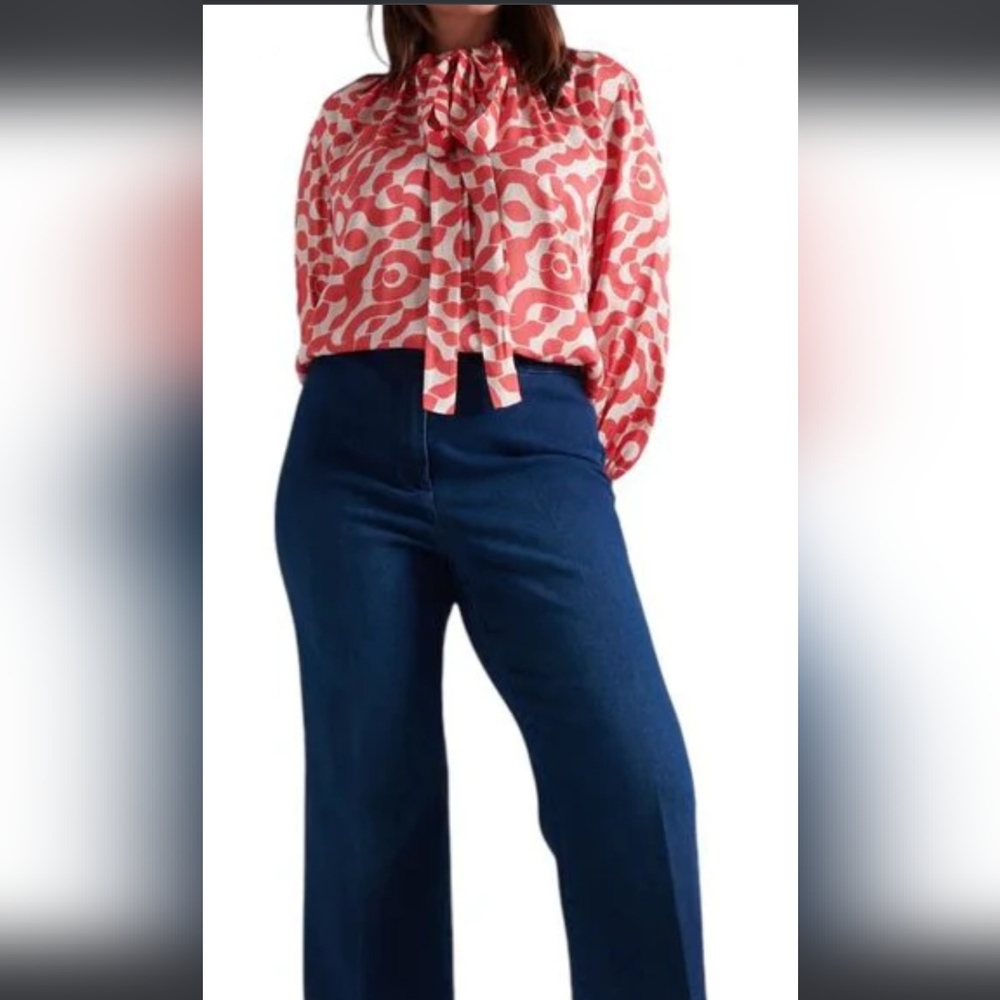 Pari Passu Rosalyn Tunnel Bow Blouse Size D3/16 Office Siren Work Professional